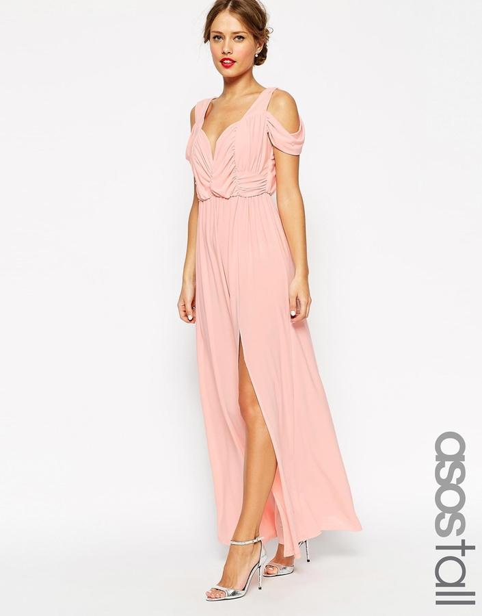 زفاف - ASOS COLLECTION ASOS TALL WEDDING Drape Cold Shoulder Maxi Dress
