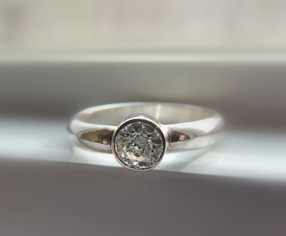 زفاف - Sterling Silver Ring Band with gemstone, Engagement Ring Bridal Jewelry, Wedding and Engagement