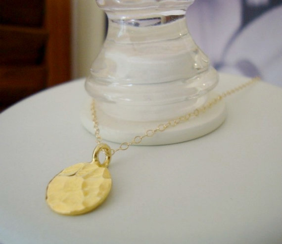 Hochzeit - sunspot pendant - gold vermeil disk - simple classic jewelry - beautiful for wedding bridesmaids