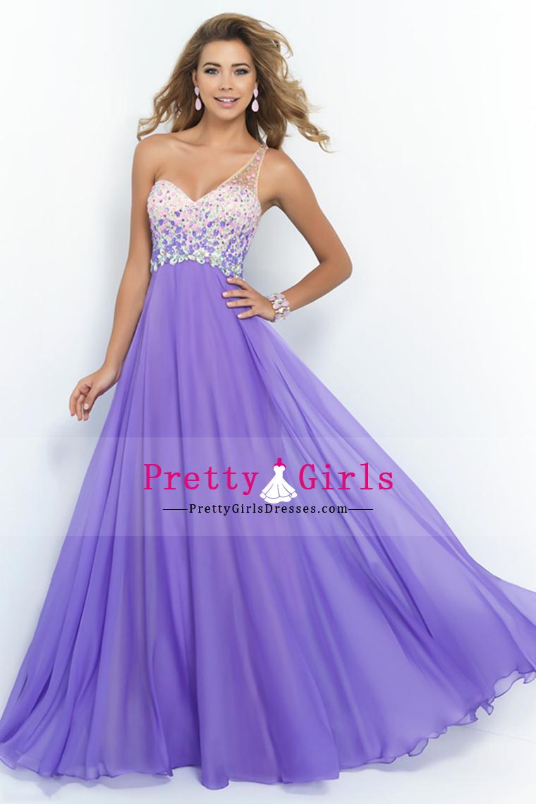 Свадьба - 2015-Fascinating-One-Shoulder-Sweep-Train-Prom-Dresses-Chiffon-And-Tulle-With-Ruffles-And-Beading