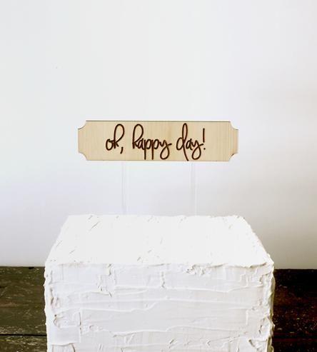 زفاف - Oh, Happy Day Cake Topper