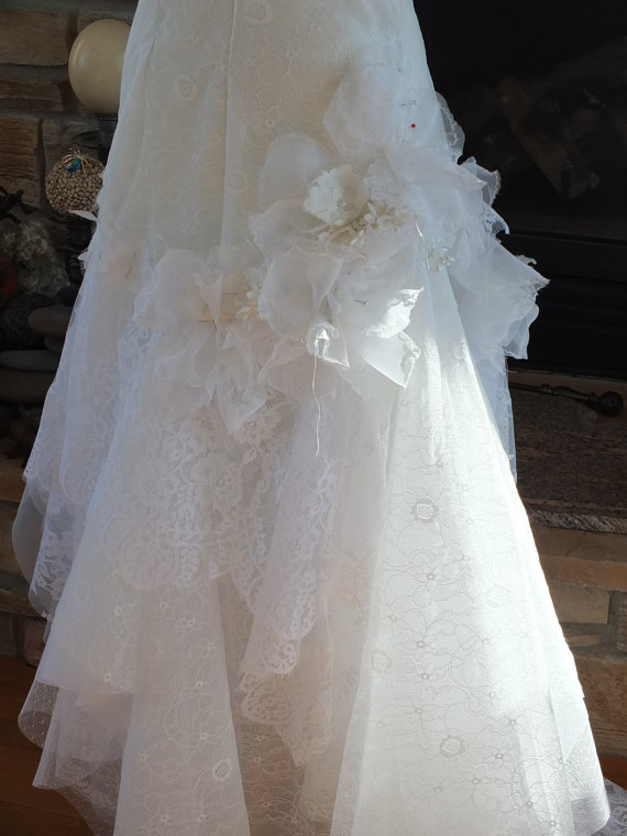 زفاف - hANDMADE 1920S inspired flapper Wedding Dress art deco lace bridal gown