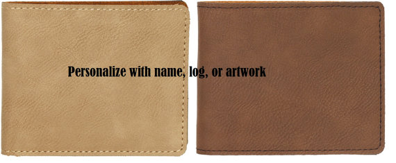Hochzeit - On Sale Engraved Personalized mens Custom Leather Wallet gift for Fathers day wedding Groomsmen, add your monogram name clipart or logo