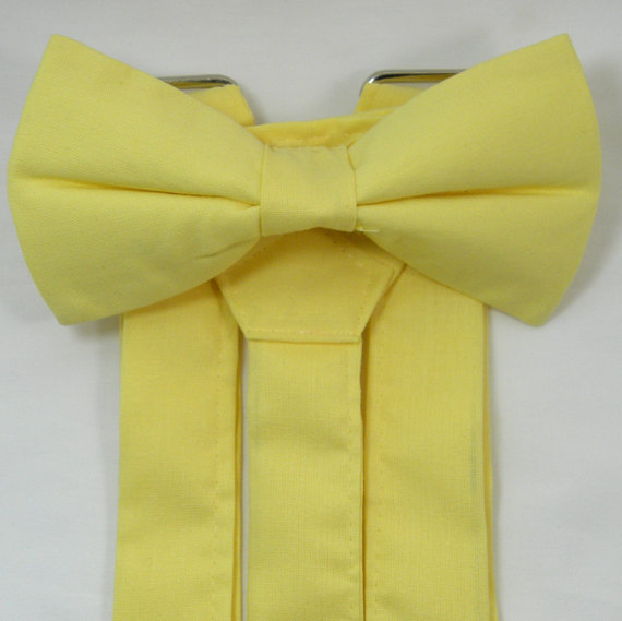Mariage - Sale: Color Match to David's Bridal Carary. Suspenders and Bow tie set. Free Shipping for 3 or more sets.