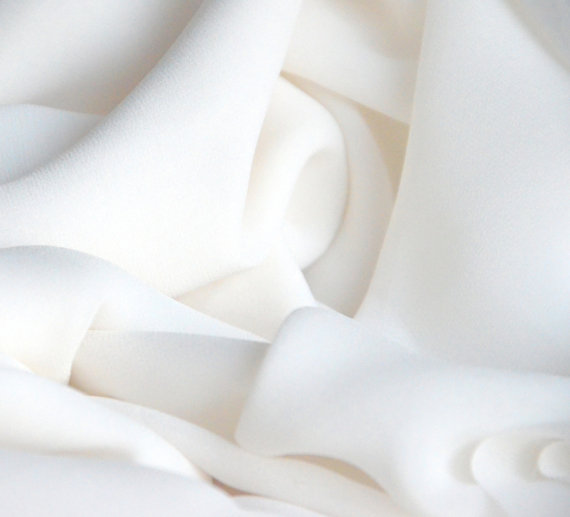 Hochzeit - Pure Silk Fabric. Wedding dress fabric. Silk georgette Fabric. 100% Silk Fabric. 44 inches wide. Off white, undyed silk. 60 grams.