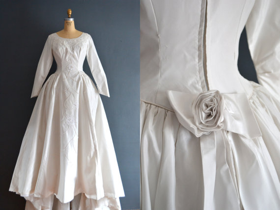 زفاف - SALE 50s wedding dress / vintage 1950s wedding dress / Camilla