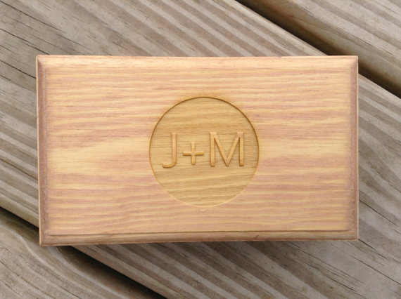 Mariage - CUSTOM - Engraved Ring Box - Personalized Wooden Box - Wedding - Ring Bearer Box