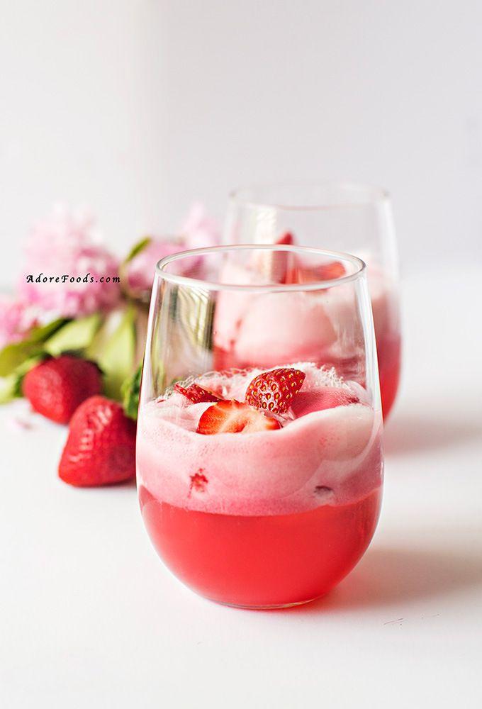 Hochzeit - Easy Strawberry Sorbet Float