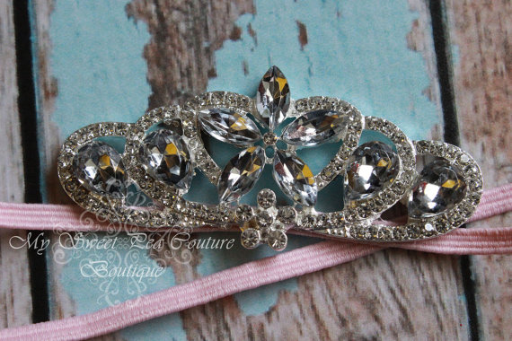 زفاف - Sea Star Diamond Rhinestone Tiara- April Birthstone- Mini Tiara- Mini Crown- Crown- Baby Crown- Crown Headband- Newborn Crown- Photo Prop