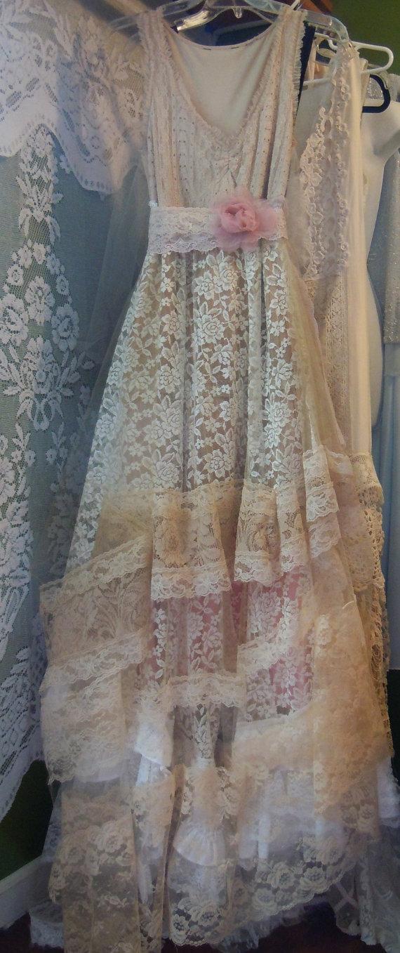 Свадьба - RESERVED for Ashley  second installment for custom Lace Wedding Dress by vintage opulence on Etsy