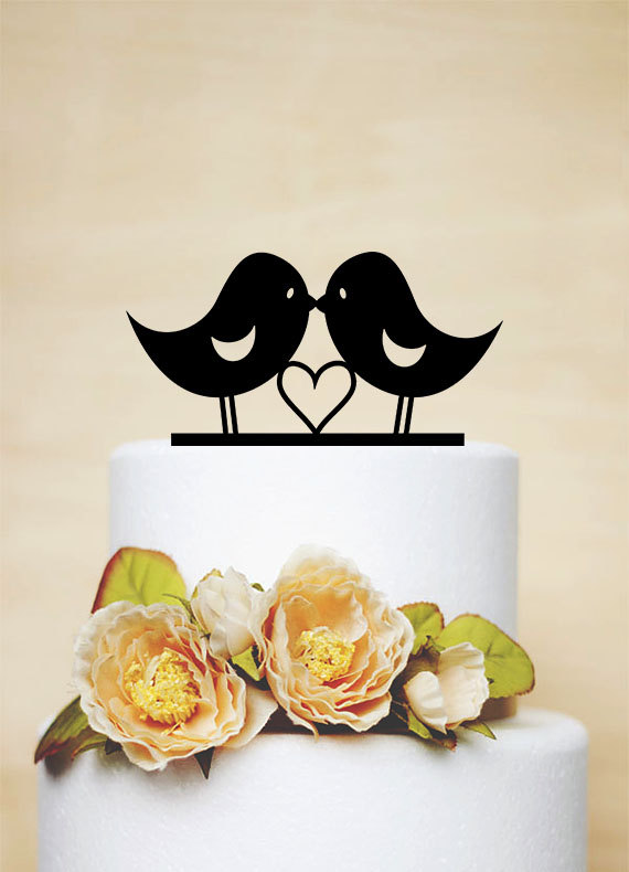 Свадьба - Love Bird Topper,Wedding Cake Topper,Wedding Decor,Acrylic Wedding Topper-P027