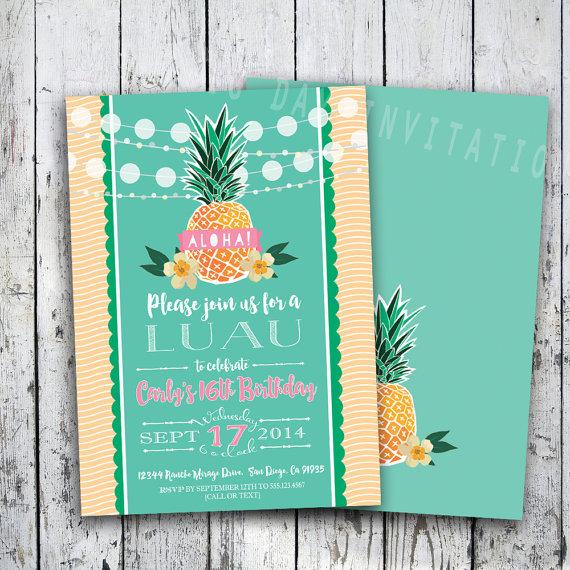 Mariage - Luau Invitation Birthday Party - DIGITAL or PRINTED, Can be for Bridal shower, Baby shower, Retirement, engagement Party, surprise party,etc