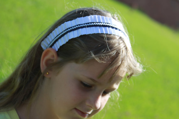 Hochzeit - Headband, headpiece, wedding accessory, hard headband, bridal accessory, flower girl headband, flower girl headpiece, ribbon headband