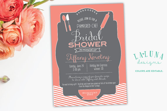 Свадьба - Kitchen Bridal Shower Invitation, Pampered Chef Bridal Shower Invite, Kitchen Bridal Shower, DIY Printable