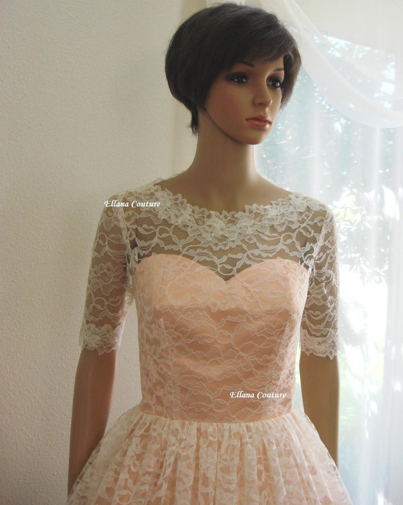 زفاف - Isabella - Retro Inspired Tea Length Wedding Dress.