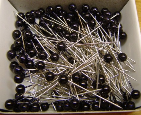 Hochzeit - Black Pins 1.5" Craft Pins, Shiny Ball Heads, SHARP Pins Wedding Bouquet Crafts FREE USA Shipping