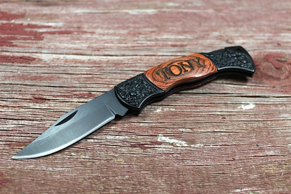 Mariage - Personalized Knife,Engraved Knife,Groomsmen Gift,Best Man Gift,Hunting Knife,Survival Knife,Fishing Knife,Pocket Knife,LARGE BLACK