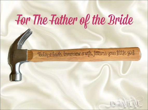 Wedding - Engraved and Personalized Hammer with phrase, name, monogram for Dad Father of Bride Groom Groomsmen Valentine's Day Father's Day Grandpa
