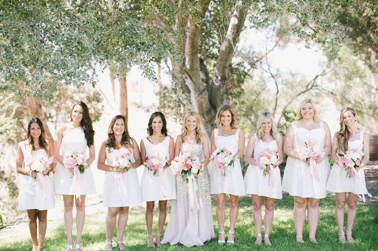 Hochzeit - White Bridesmaids Dresses