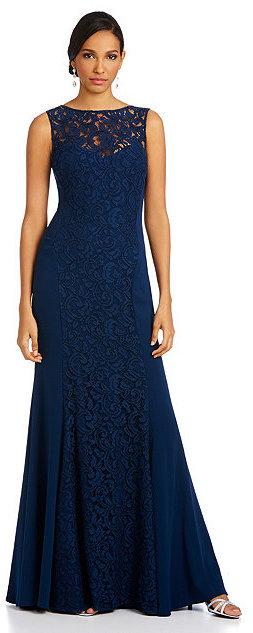 زفاف - JS Collections Lace-Paneled Fit-and-Flare Gown