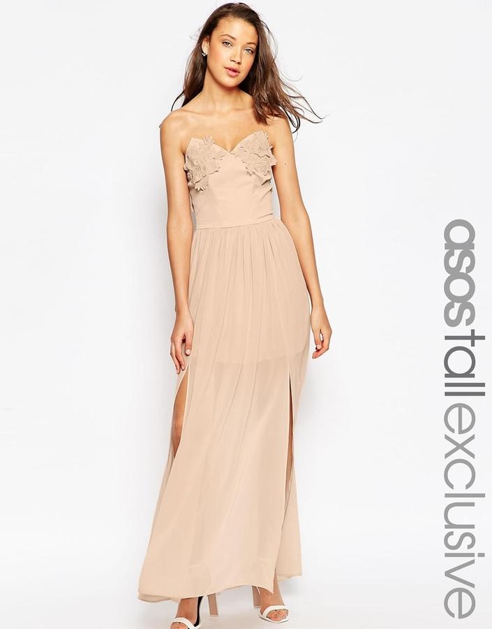 زفاف - ASOS TALL WEDDING Floral Applique Maxi Dress
