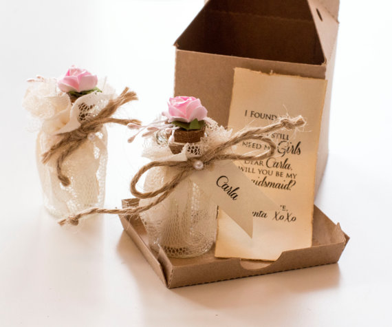 Wedding - Will You Be My Bridesmaid Message in a Bottle, Bridal Party Anouncement, Bridesmaid Invitation, Bridal Shower, Flower Girl Invitation