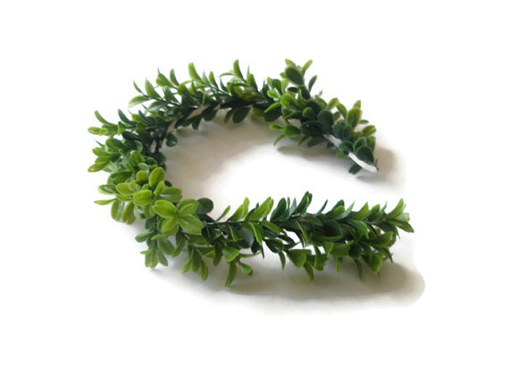 Свадьба - Green leaves headband -Grecian head piece- woodland headband,Branches headband - Bridal hair- Green  Crown -wedding headband
