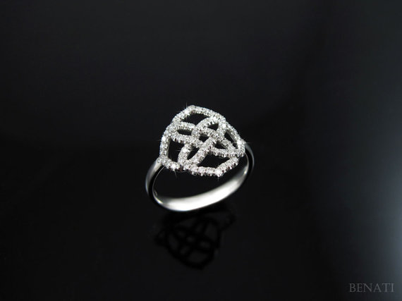 Hochzeit - Diamond Infinity Ring, Diamond Engagement Ring, Love Knot Ring, Braided Rope Diamond Ring, Anniversary Cocktail Ring, Engagement Ring