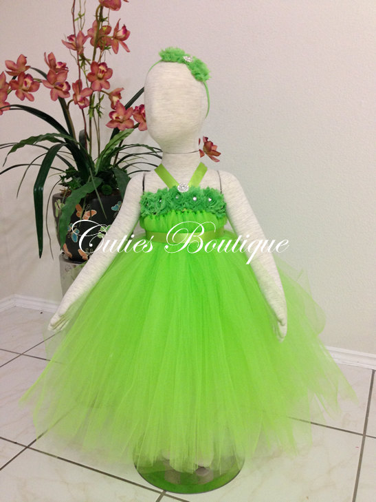 Wedding - Green Flower Girl Dress Wedding Dress Birthday Holiday Picture Prop 3, 6, 9, 12, 18, 24 Month, 2T, 3T,4T 5T 6T Coral Flower Girl Tutu Dress