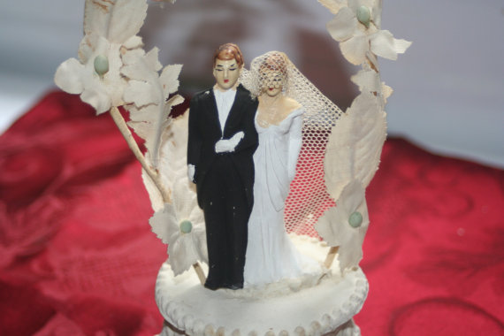 Wedding - 1920's Antique Wedding Cake Topper,Collectible Wedding