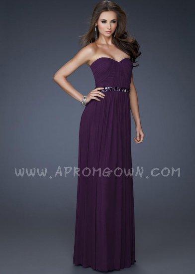 Hochzeit - Long Purple La Femme 18257 Strapless Sweetheart Formal Dress