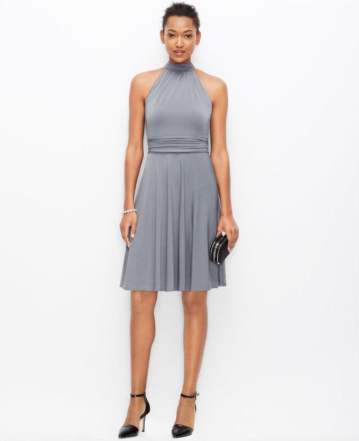 black jersey halter dress