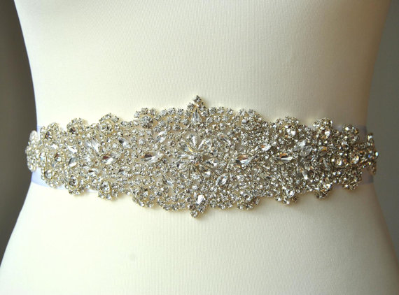 Hochzeit - Luxury Crystal Bridal Sash,Wedding Dress Sash Belt,  Rhinestone Sash,  Rhinestone Bridal Bridesmaid Sash Belt, Wedding dress sash