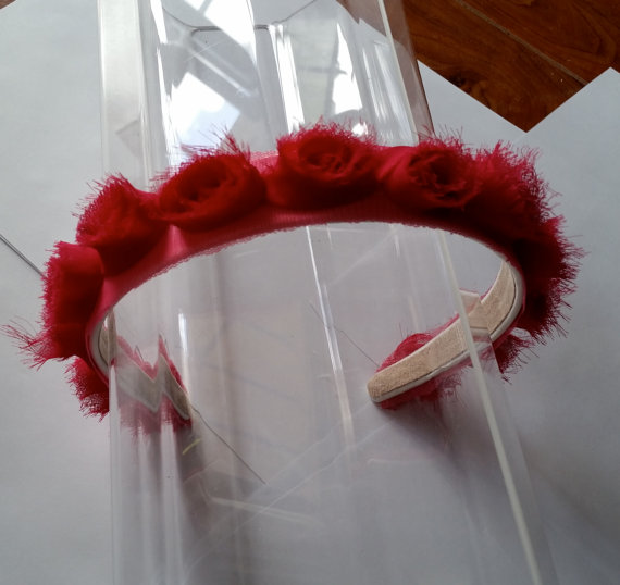 زفاف - Fuchsia Pink Chiffon Flower Headband, for weddings, bridesmaids, parties, special occasions