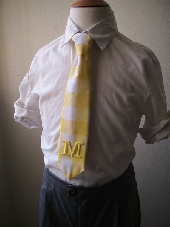 Wedding - Monogrammed Necktie for Boys, Men, Necktie for Ring Bearer, Groomsmen, Special Occasion Necktie, Toddler Clip On Necktie