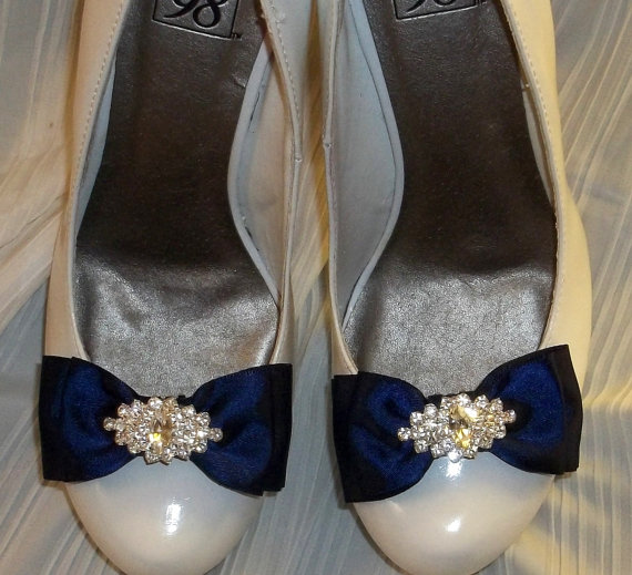Mariage - Wedding Bridal Shoe Clips - MANY COLORS, Satin Shoe Clips, Bridal Shoe CLips, Womens Shoe Clips, Shoe Clips for Wedding Shoes, Rhinestones