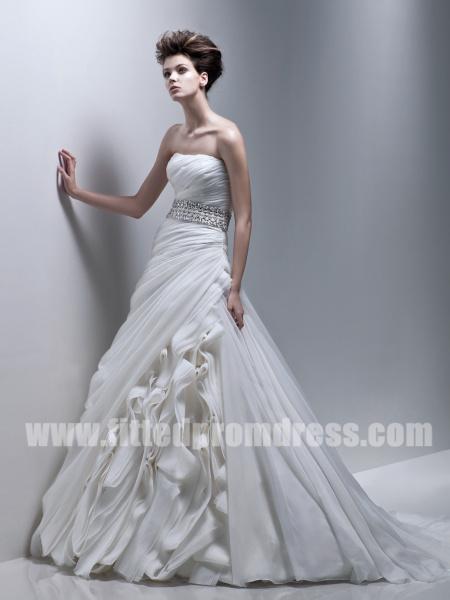 Hochzeit - Enzoani Fabi Strapless A Line Wedding Gowns
