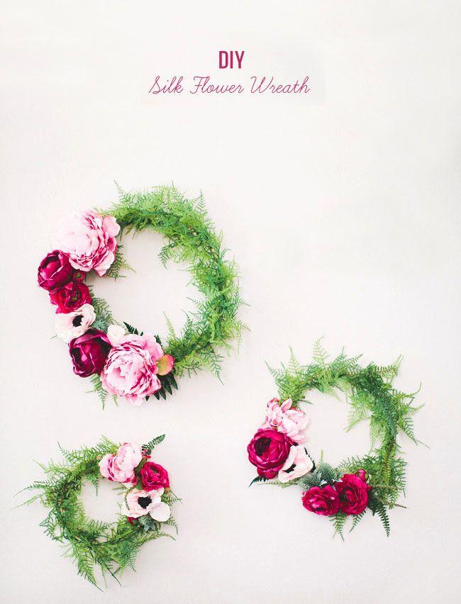 Hochzeit - DIY Silk Flower Wreath