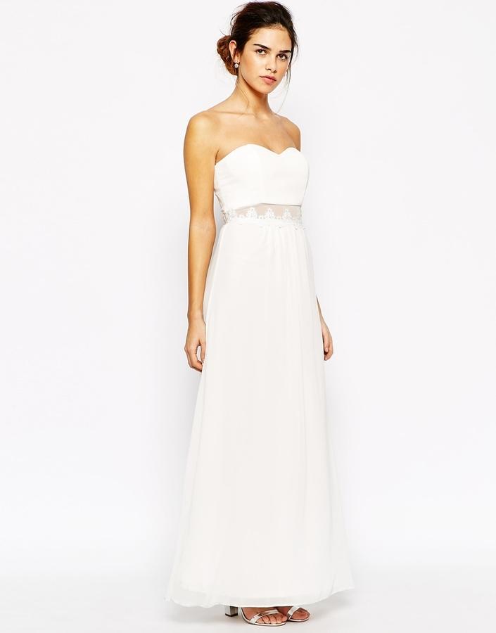 Wedding - Elise Ryan Lace Sheer Insert Maxi Dress