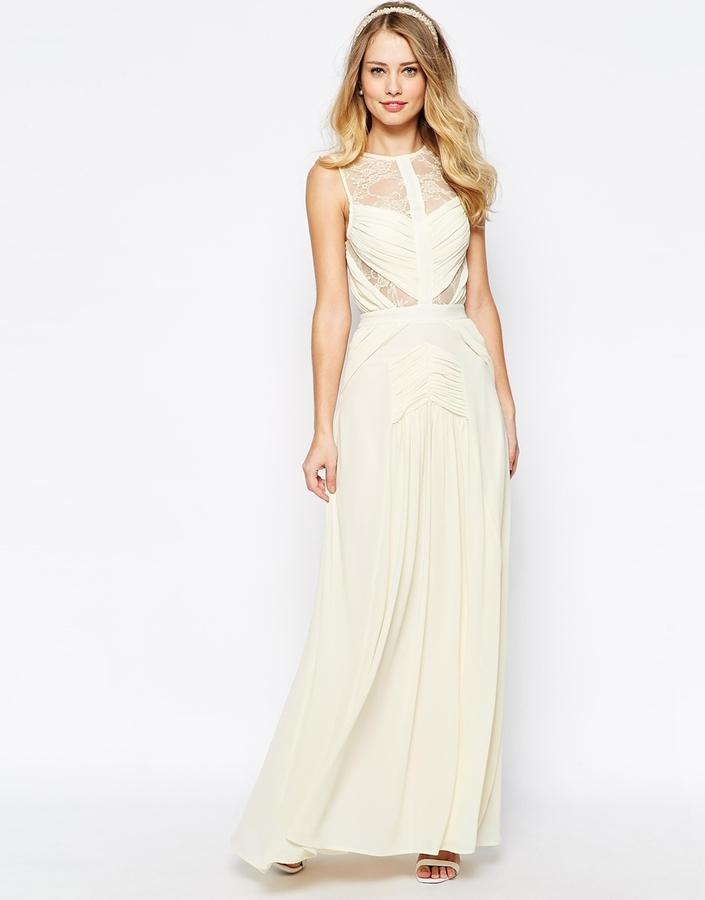 Mariage - Jarlo Delilah Maxi Dress With Ruched Bodice & Lace Inserts