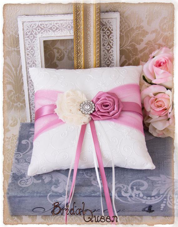 Wedding - Ring Bearer Pillow, Rozy Mauve Wedding Ring Bearer Pillow , Rozy Mauve Ring Bearer Pillow, Rozy Mauve Wedding Accessories,  Custom Color
