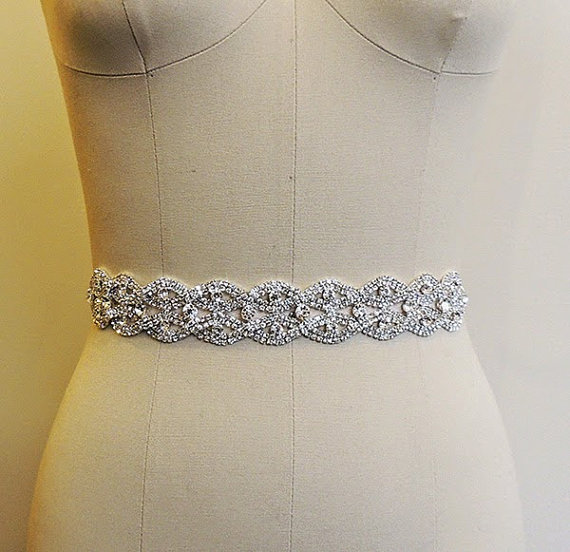 زفاف - AMELIA - Bridal Gown Sash Belt, Crystal Sash, Wedding Dress Sash belt, Rhinestone Beaded Sash