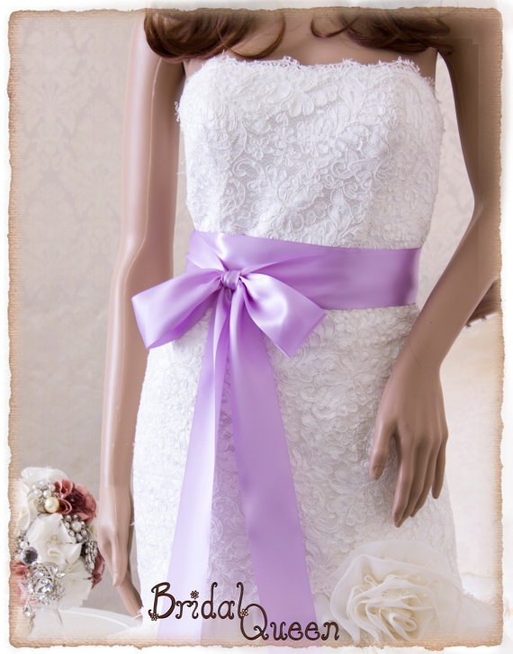 زفاف - Bridal Sash ORCHID, Satin Ribbon Sash, Wedding Sash, Bridesmaids Sash, Bridal Belt, Satin Bridal Sash