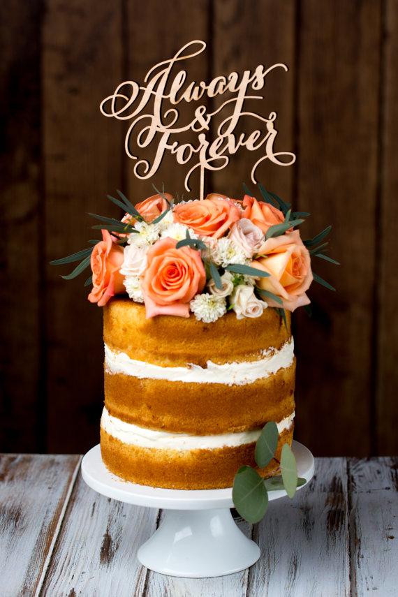 Свадьба - Wedding Cake Topper - Always and Forever - Birch