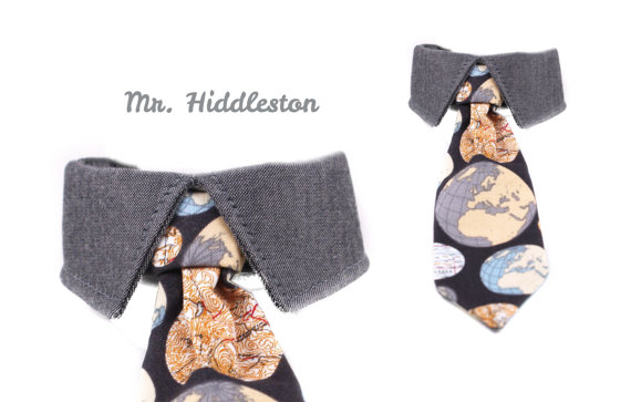 Wedding - Nautical Dog Shirt Collar Tie - Mr. Hiddleston - Attaches to Any Collar