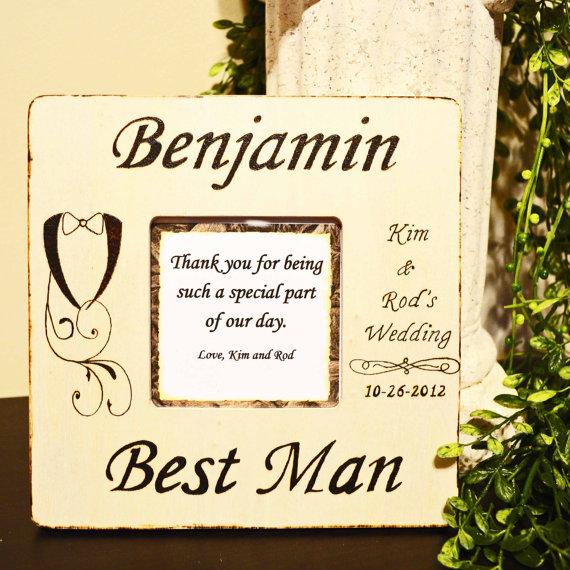 Mariage - Wood Burned Rustic Personalized Best Man Frame