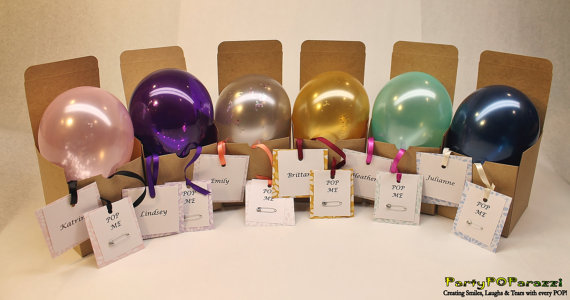 Свадьба - Set of 4 Will you be my Bridesmaid personalized message inside balloon in gift box garnished in your wedding colors