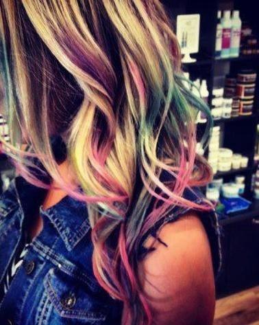 زفاف - 2014 Hot Ombre& Highlights Trend: 30 Rainbow Colored Hairstyles For Chic Women To Try