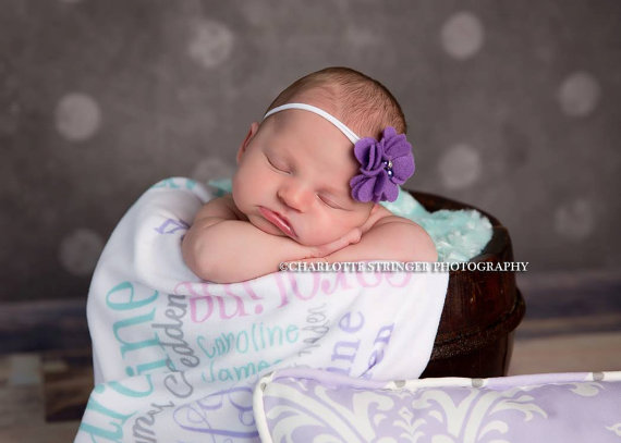 زفاف - Purple Felt Felted Flower Headband Spring Easter Shabby Chic Photography Prop Boutique Fits Babies Toddlers Girls