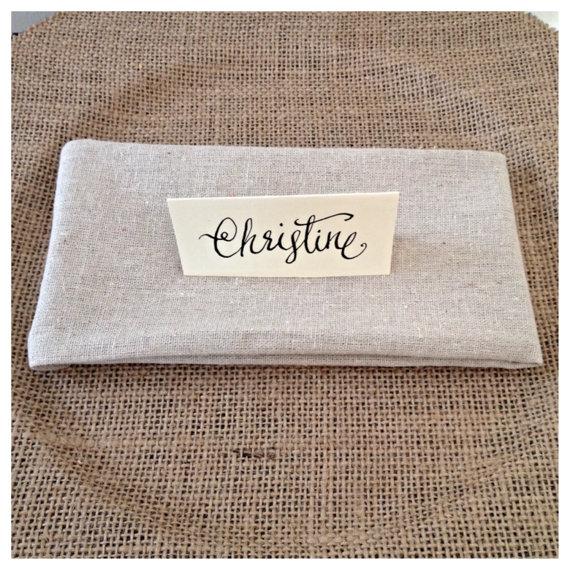 Wedding - Hand-Written Calligraphy Customized First Name Modern Design Wedding Place Cards Pick Your Colors